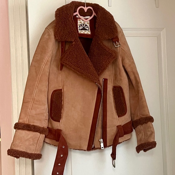 Scotch & Soda Suede biker winter jacket - Picture 1 of 8